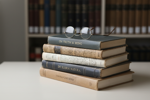 Elegant leather-bound book on a stone surface.