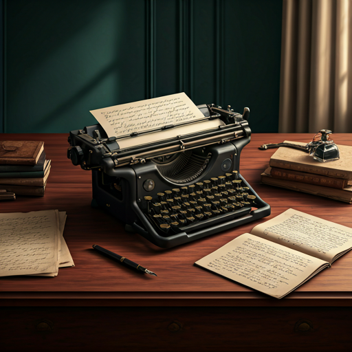 Scholar&rsquo;s desk with manuscripts